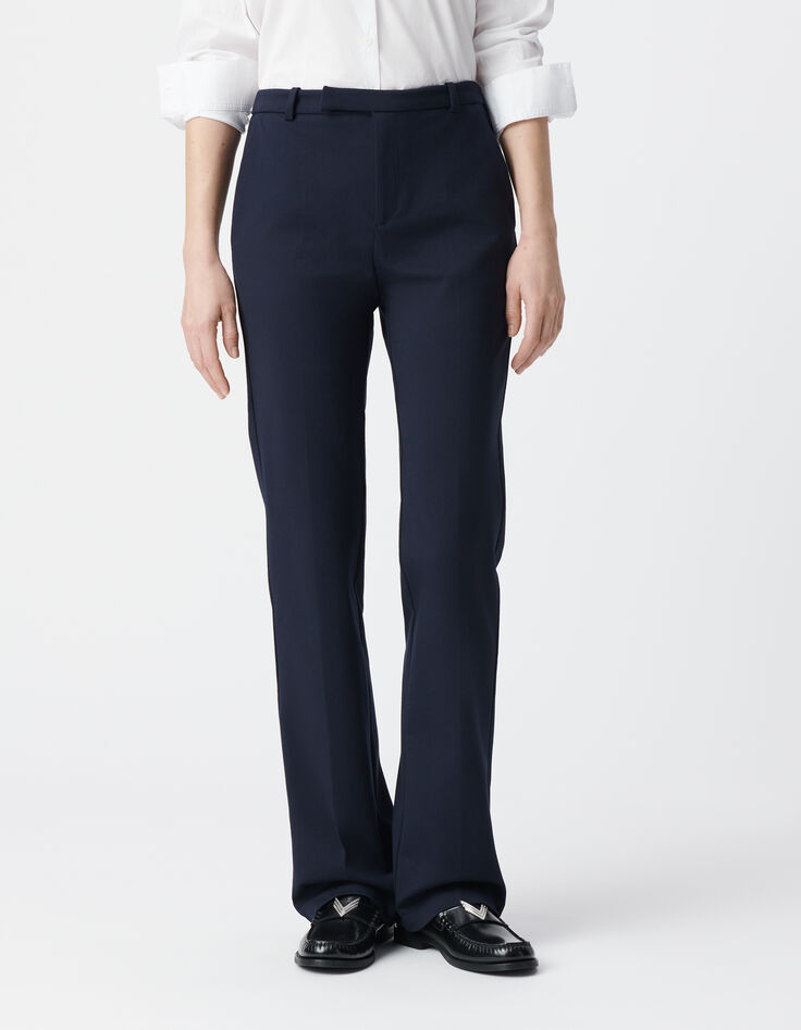Marine geklede flare broek milanotricot Dames-4