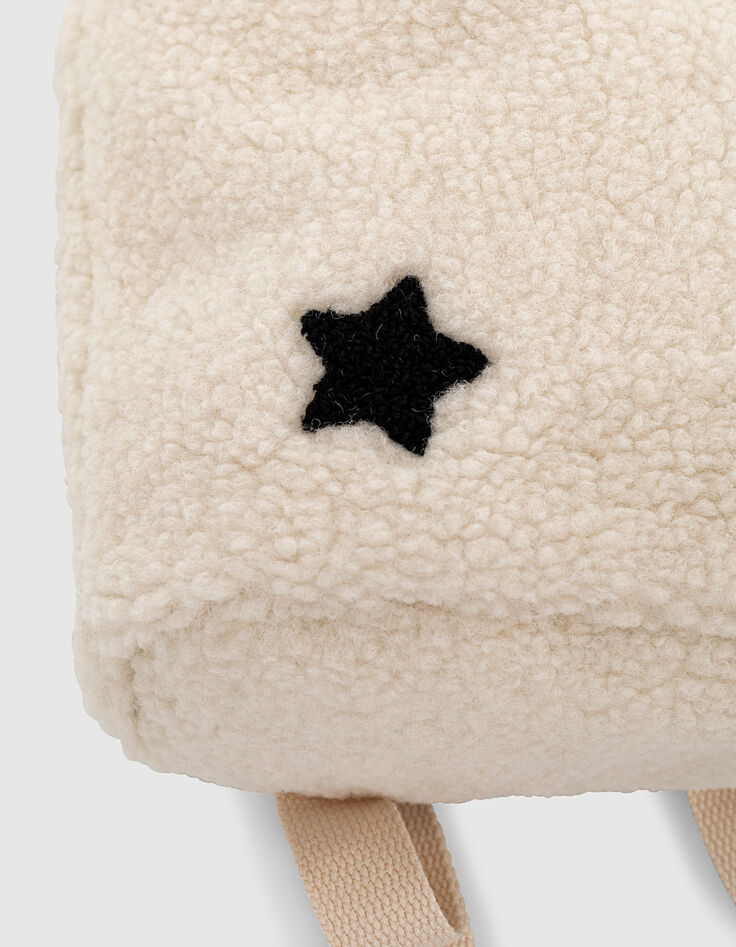 Cremewei&szlig;er Rucksack aus Sherpafleece f&uuml;r Babym&auml;dchen-4