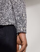 Camisa SLIM azul marino estampado flores blancas Hombre-5