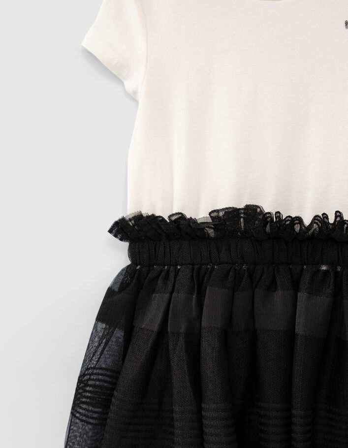 Zwarte jurk twee materialen met tule overrokje meisjes - IKKS