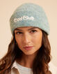 Bonnet vert tricot c&ocirc;tel&eacute; broderie I.Code-5