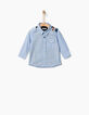 Chemise bleu ciel bi-matière bébé garçon-3