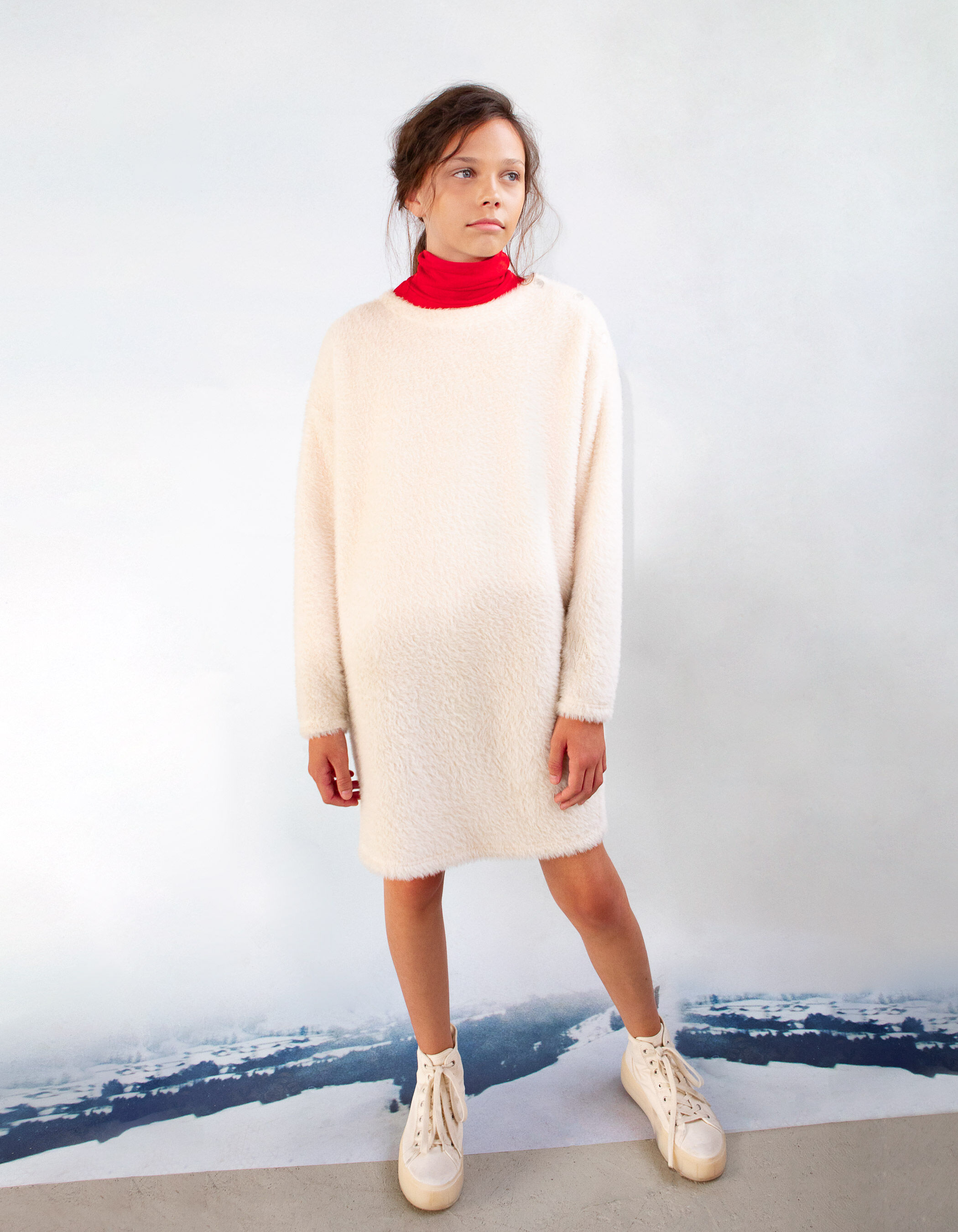 Fluffy knit dress shop