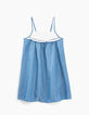Robe light blue à bretelles avec dentelle fille-2