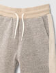 Graue Jungensweatbermudas mit beigen Seitenb&auml;ndern-4