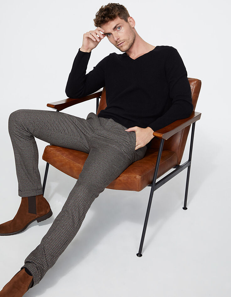 Pantalon vison &agrave; carreaux Homme-2
