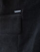 Schwarzer Damenveloursblazer mit Pattentaschen-5