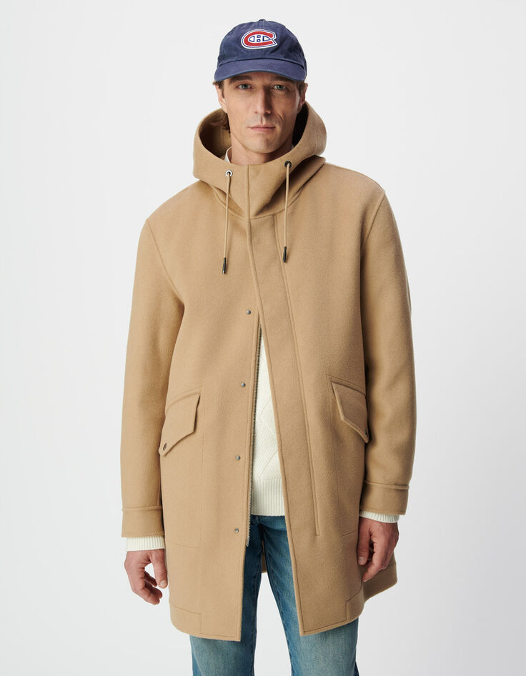 Beige Kapuzenmantel esprit Dufflecoat Herren-5