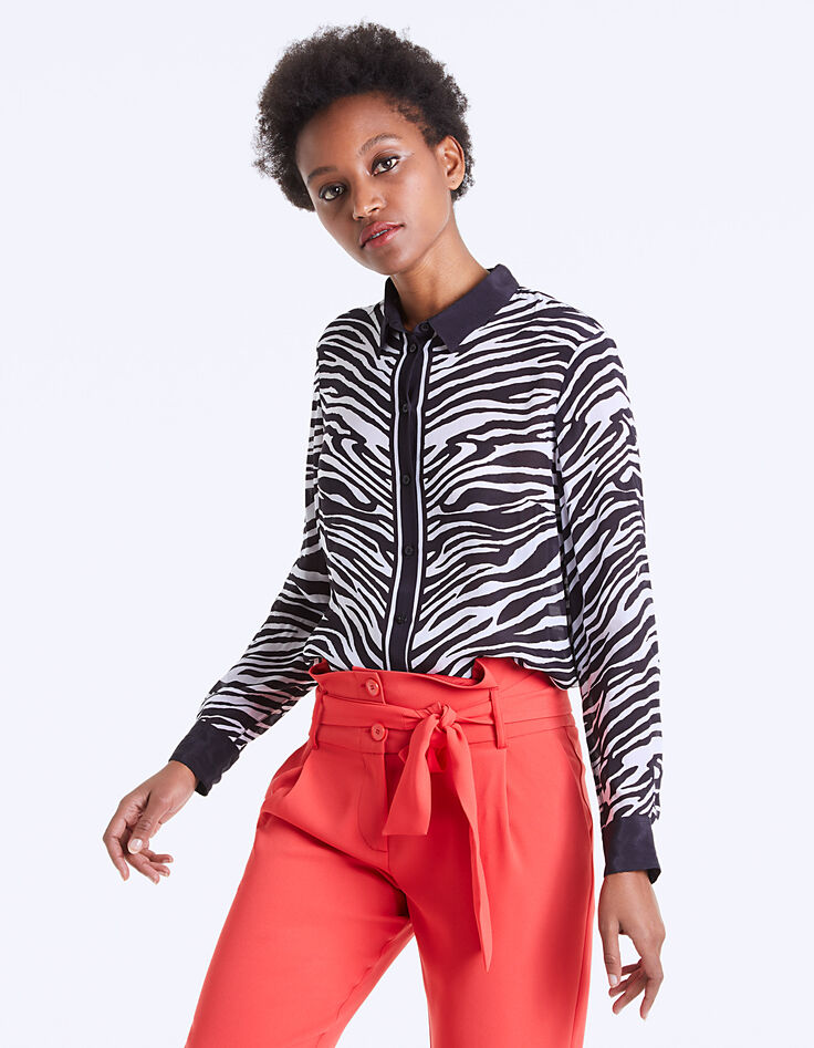 Chemise en viscose imprimé zèbre femme-3