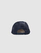 Casquette marine et blanche visière beige garçon-2