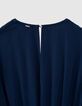 Combinaison 7/8 en viscose coloris bleu fente dos femme-4
