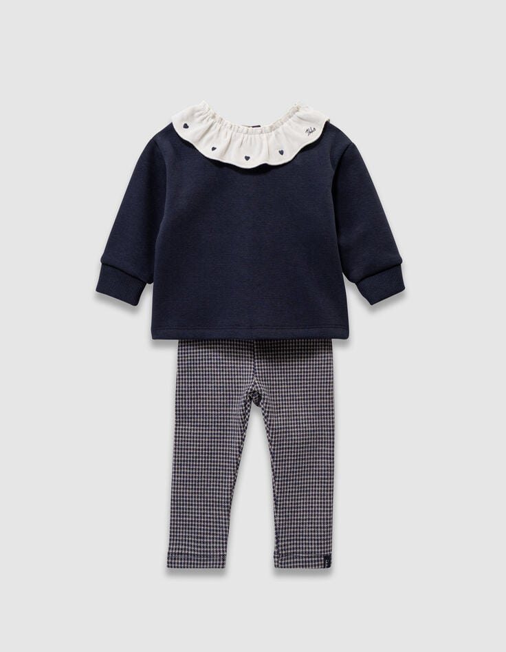 Ensemble top et leggings motif pied-de-poule bébé fille-2 Ensemble top et leggings motif pied-de-poule bébé fille-2