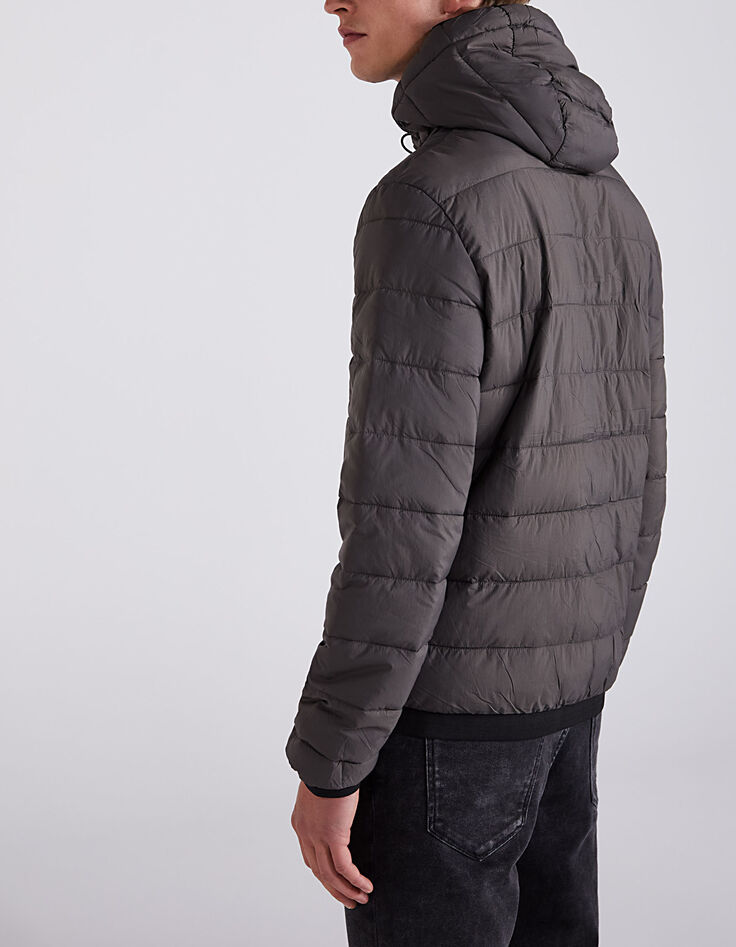 Sous-doudoune marron foncé à capuche Homme-3