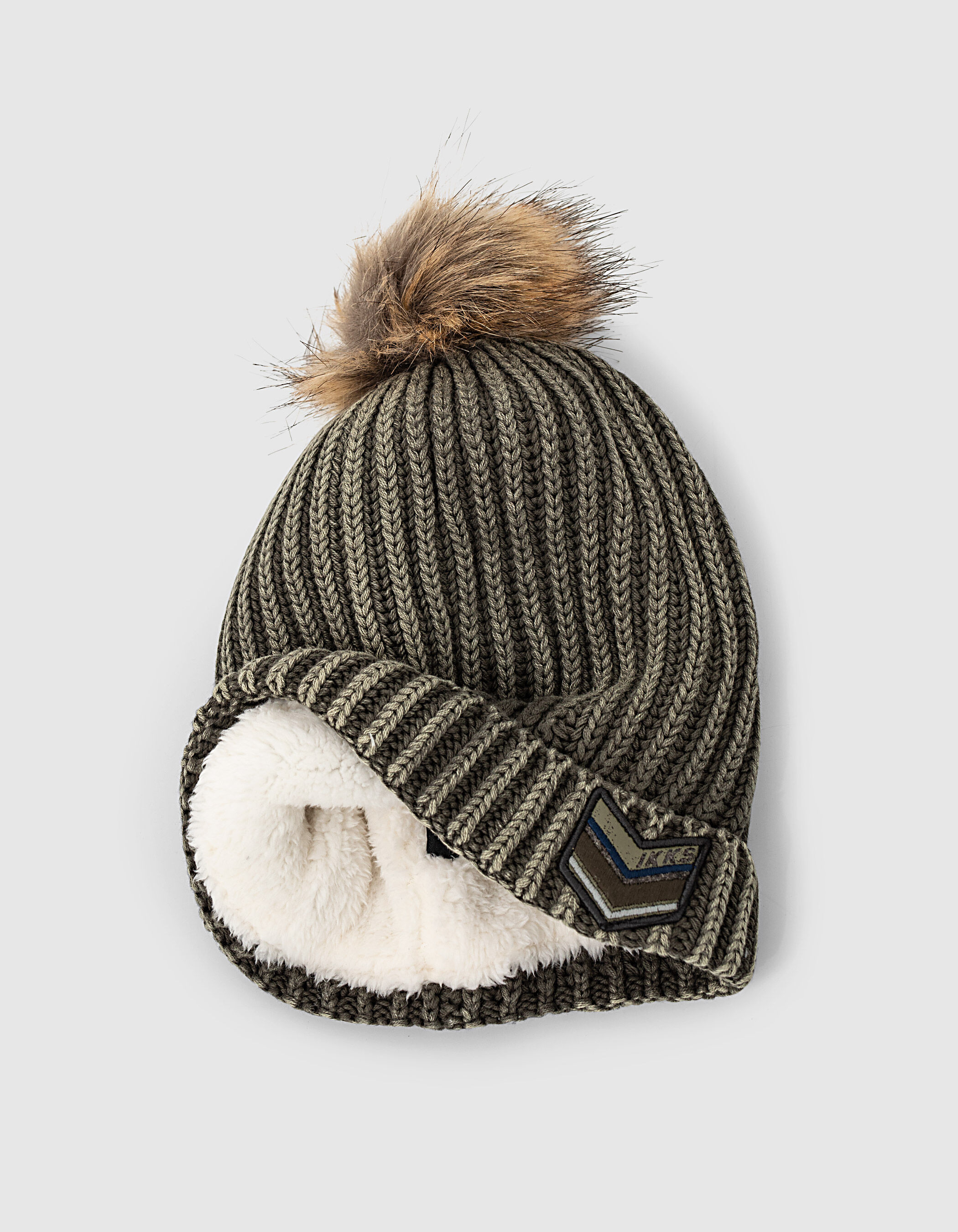Boys bronze stonewashed look ribbed knit beanie IKKS