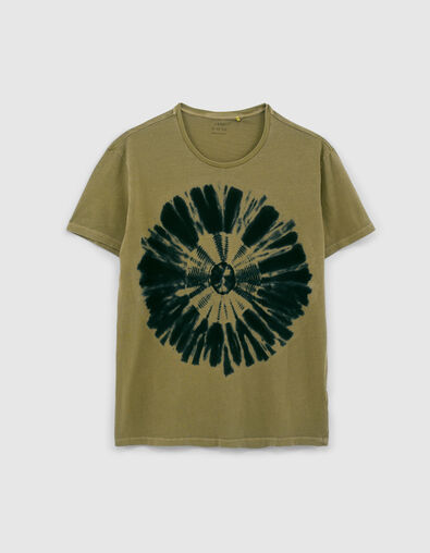 Lichtkaki T-shirt opdrukken tie and dye print Heren - IKKS