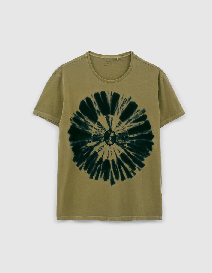 Lichtkaki T-shirt opdrukken tie and dye print Heren - IKKS