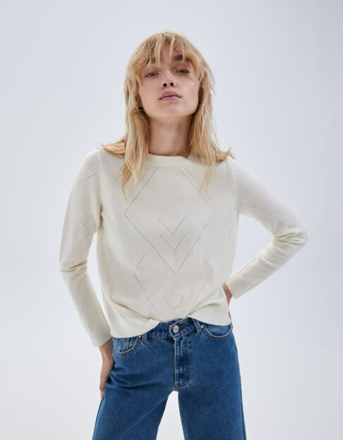 Jersey crudo punto calado mujer