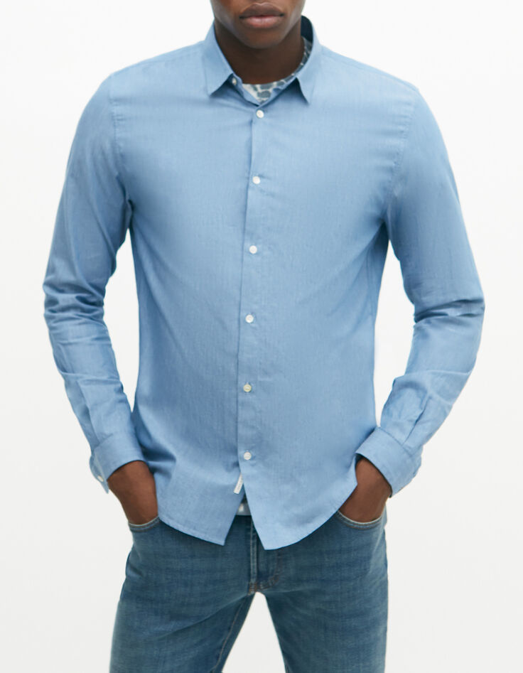 Camisa SLIM &iacute;ndigo denim hombre-4