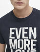 Tee-shirt marine &agrave; message Homme-2