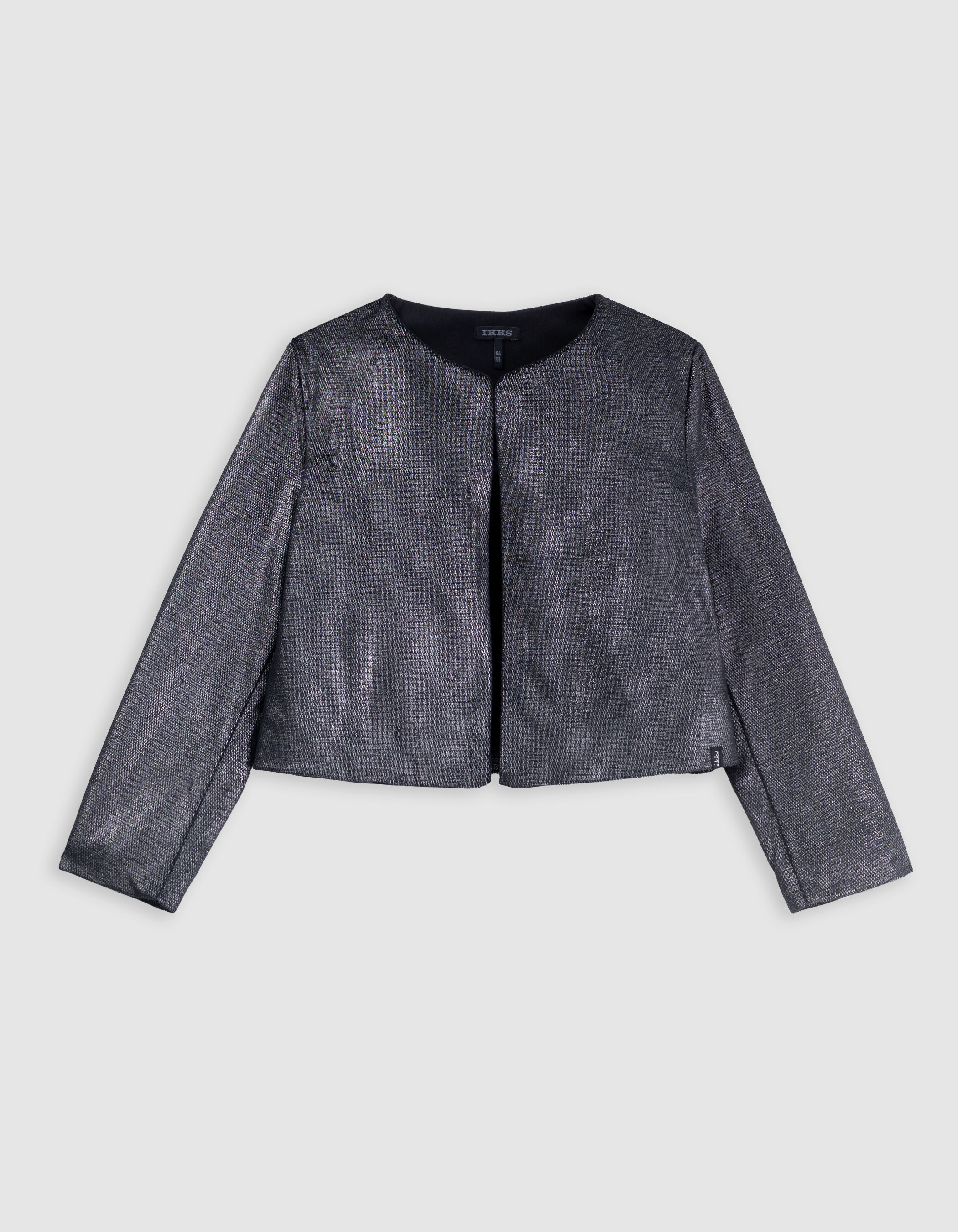 Silver velvet metallic short jacket