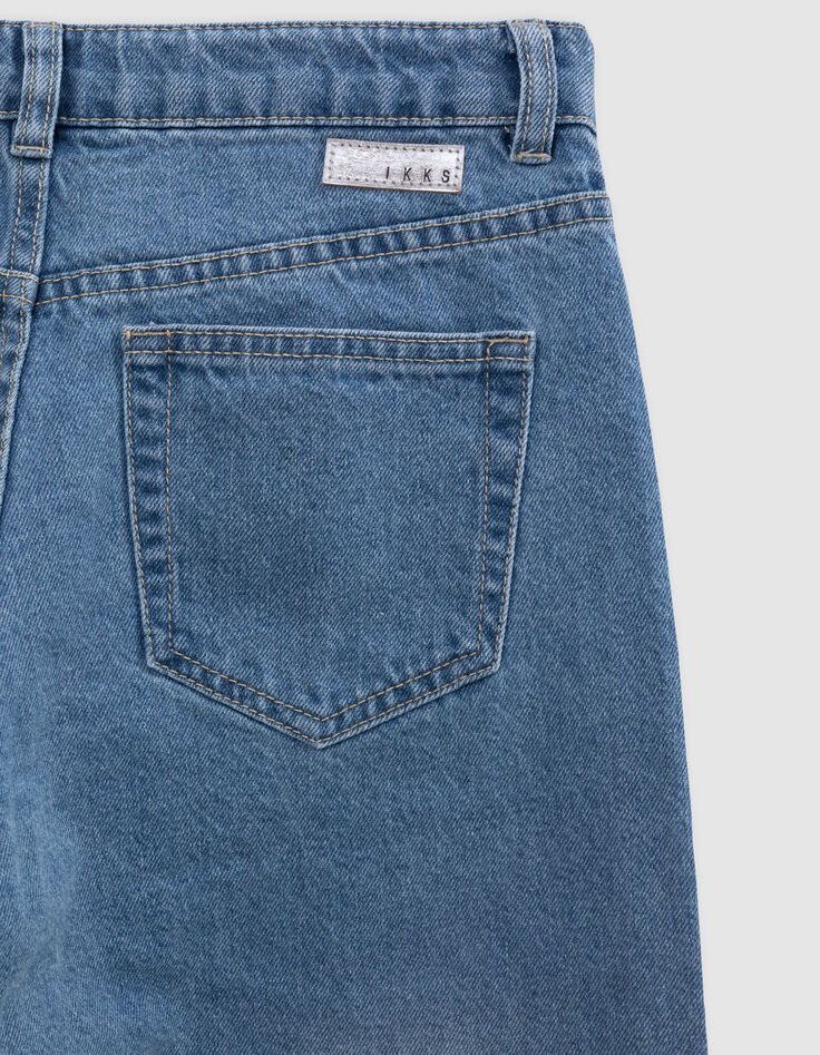 Blaue LARGE-Mädchenjeans Waterless mit Deep-Dye-Effekt-9