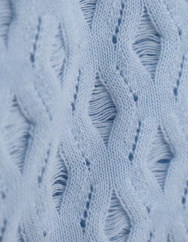 Blue fine knit back/front reversible cardigan-8 Blue fine knit back/front reversible cardigan-8
