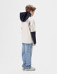 Grijs T-shirt biokatoen trompe l'oeil mouwen jongens-4