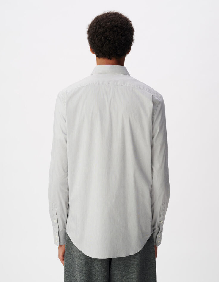 Slim-fit grijs overhemd met fijne strepen voor heren-3