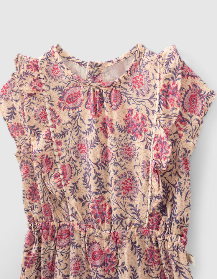 Baby girls’ pink floral paisley Lenzing™ Ecovero™ jumpsuit-4