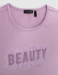 Mädchen-T-Shirt mit Schriftzug und Tüllärmeln-2
