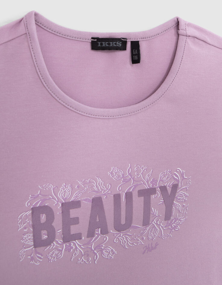 Mädchen-T-Shirt mit Schriftzug und Tüllärmeln-2