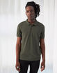 Men’s bronze mixed-fabric IKKS BETTER polo shirt-1