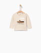 Baby girls' beige T-shirt-1
