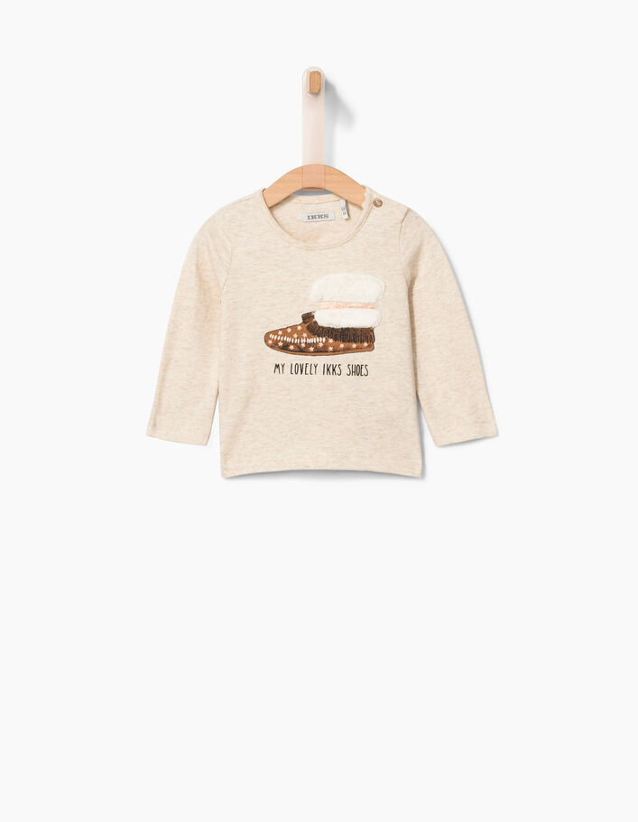 Camiseta beige bebé niña - IKKS