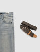 Jean slim bleu avec ceinture tressée garçon-6