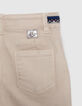 Girls' ecru cargo jeans with embroidered braid-7