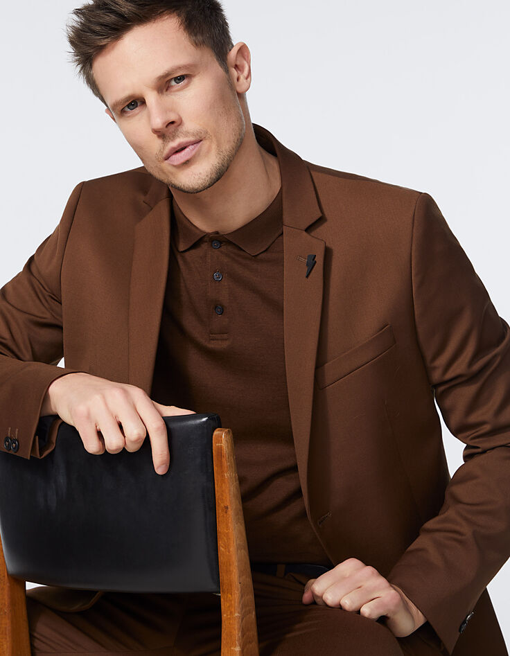 Veste de costume moka TRAVEL SUIT Homme-2
