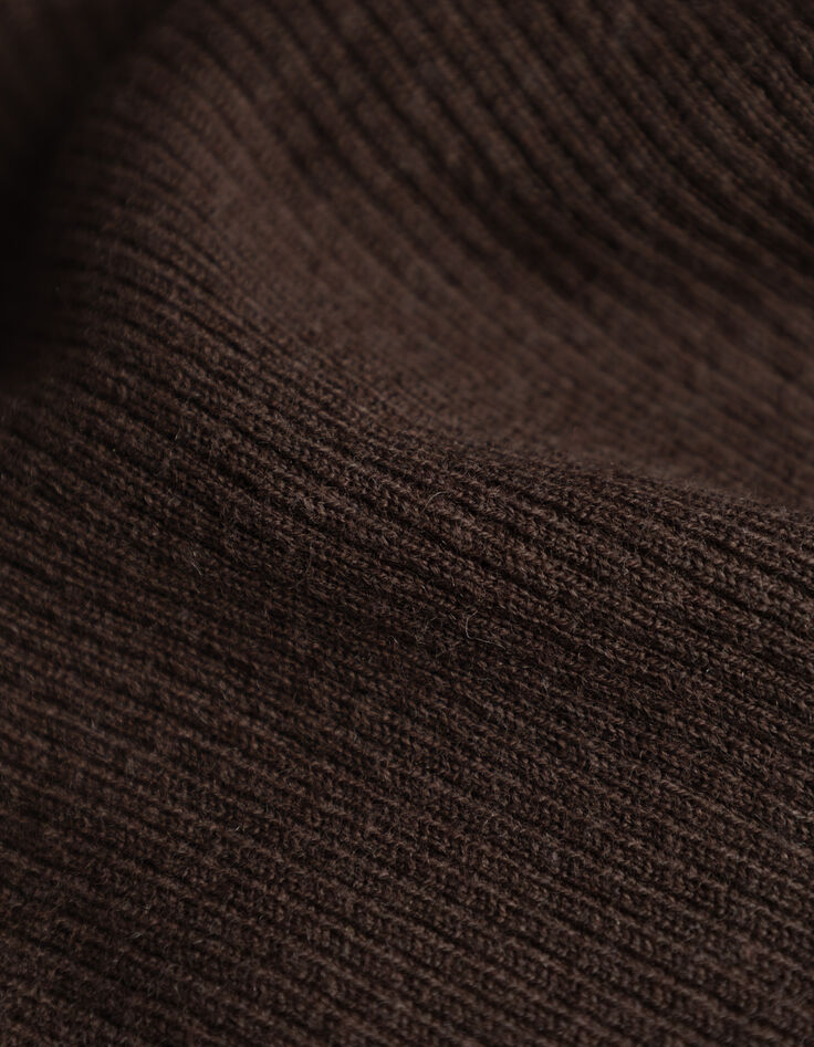Brauner Damen-Rollkragenpulli Strick-7