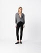 Women’s grey striped shirt with white cuffs and collar-1 Women’s grey striped shirt with white cuffs and collar-1