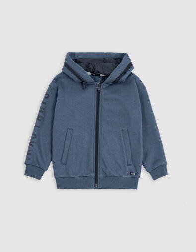 Boy's blue zipped hooded cardigan - IKKS