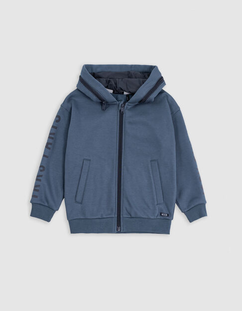 Boy's blue zipped hooded cardigan - IKKS