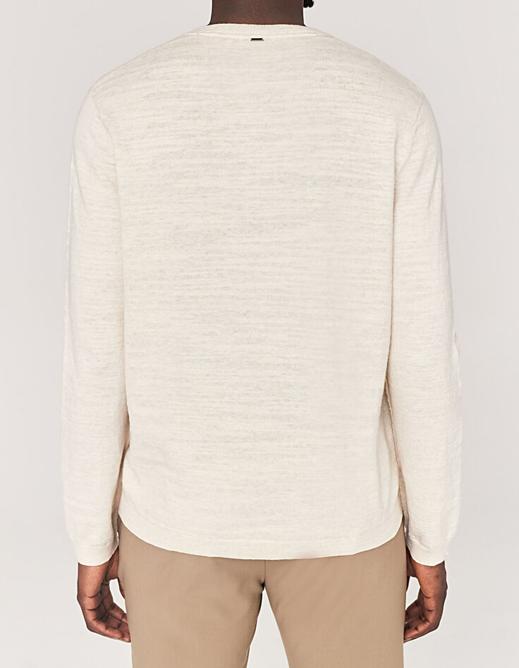 Pull tunisien off white tricot Homme-3