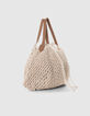 Tote bag blanco roto punto malla forro-2