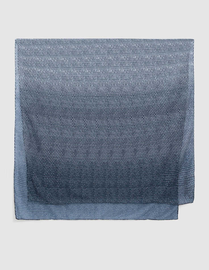 Marineblauwe sjaal met grafische motieven Heren-2