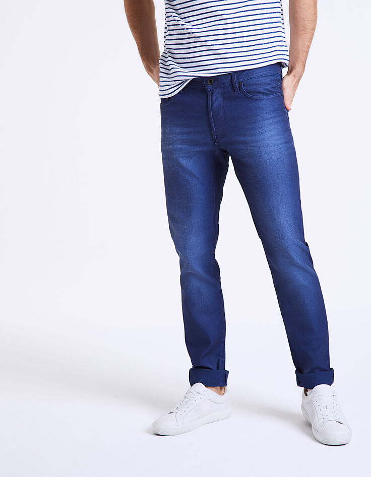 Indigoblauwe slim herenjeans Ashbury-3
