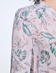 Women’s metallic tropical print voile blouse-4