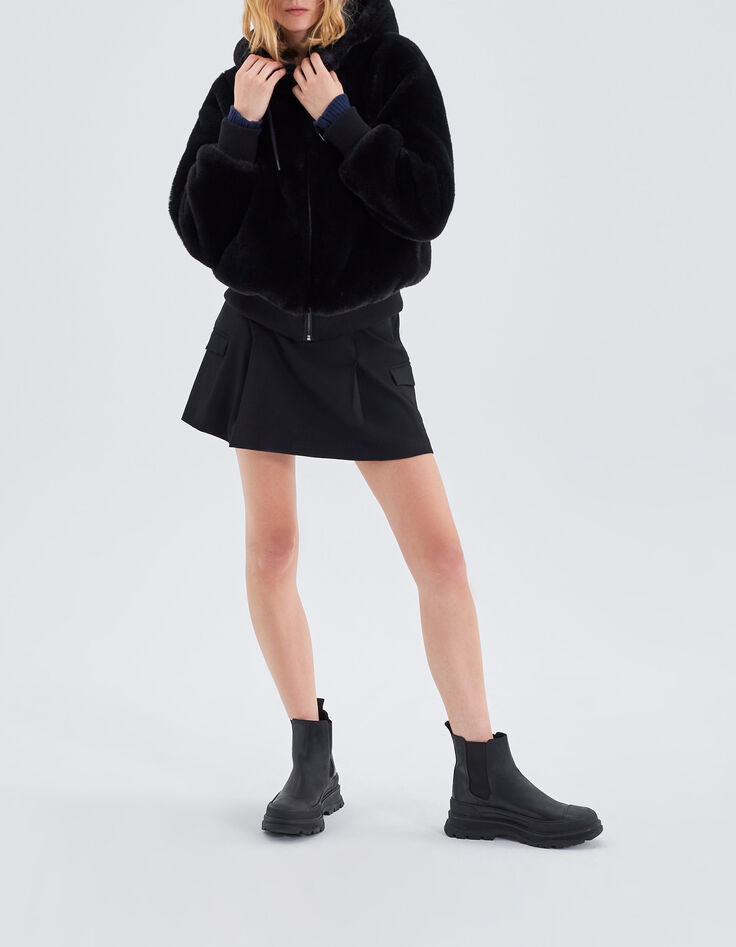 Jupe courte noire esprit battle Femme-1