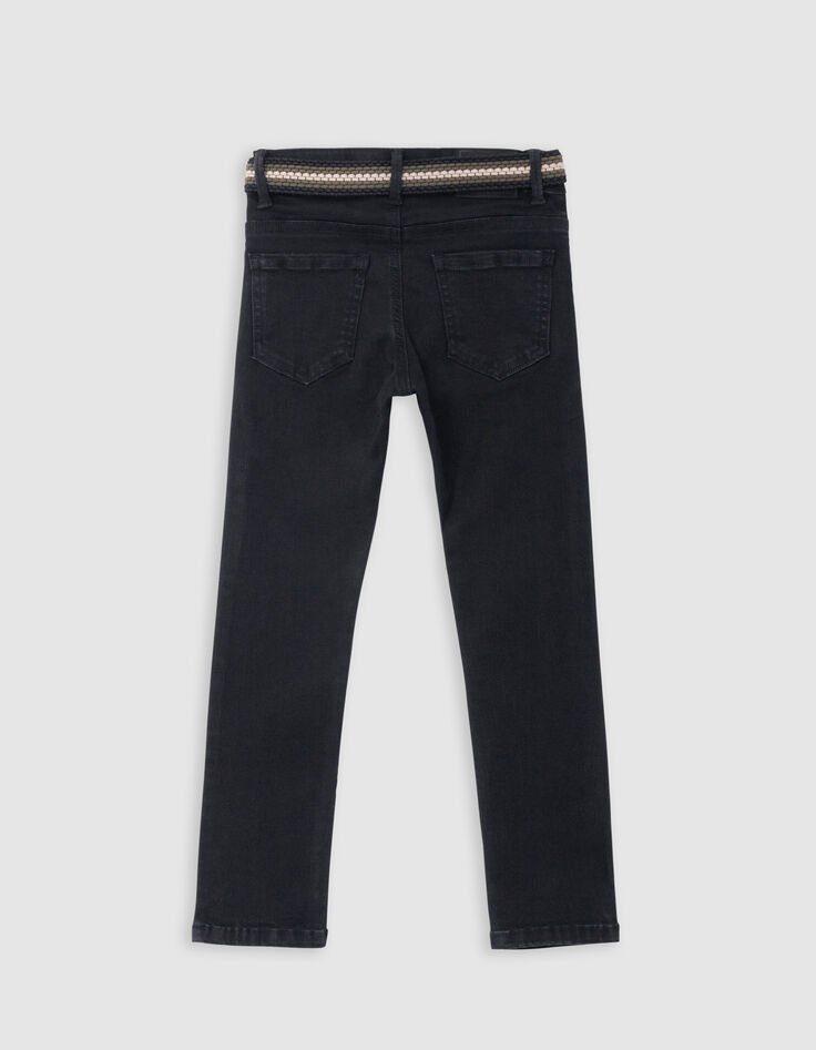 Schwarze SLIM-Jeans für Jungen mit abnehmbarem Flechtbund-5