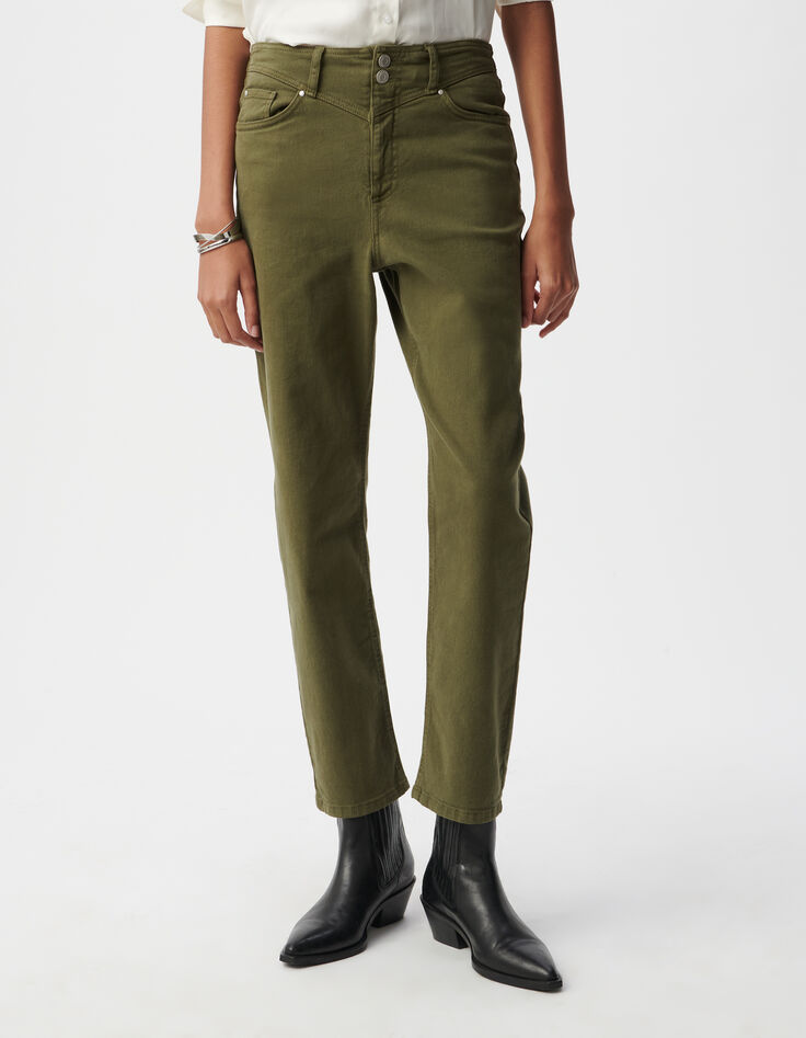 Women's khaki army slouchy jeans-2