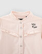 Camisa rosa pálido de pana fina bordada niña-3